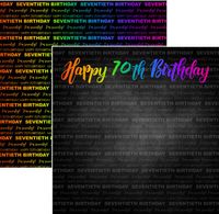 Neon Birthday Collection, Happy 70th Birthday, double sided scrapbook paper (Scrapbook Customs)