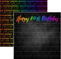 Neon Birthday Collection, Happy 80th Birthday, double sided scrapbook paper (Scrapbook Customs)