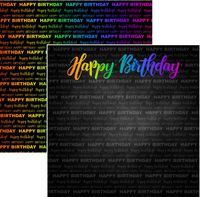 Neon Birthday Collection, Happy Birthday, double sided scrapbook paper (Scrapbook Customs)