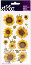 Sunflowers, 3D scrapbook stickers (Sticko)<br><font color=red>50% off</font>
