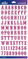 Alphabet, Hot Pink Glitter Carnival, scrapbook stickers (Sticko)<br><font color=red>50% off</font>