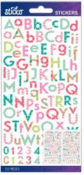 Alphabet, Bright Multi Pattern, 2 sheets, scrapbook stickers (Sticko)<br><font color=red>50% off</font>