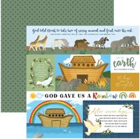 Bible Stories: Noah's Ark, Journaling Cards #3, religious, double-sided, scrapbook paper (Echo Park Paper)  