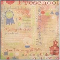 Preschool Collage, school scrapbook paper (Karen Foster) 