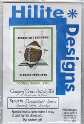 Football, personalized cross stitch kit (Hilite Designs)