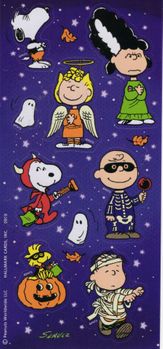 Peanuts, Halloween, 3" x 6.5" scrapbook stickers