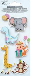 Animal Party, 3D Scrapbook stickers, 5/pk (Little Birdie)