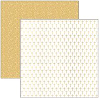 Gold Cross & Sacrament Symbols, religious, double-sided scrapbook paper (Scrapbook Customs)