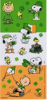 Peanuts, ,St Patrick's Day 3" x 6.5" scrapbook stickers