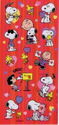 Peanuts, Valentine's Day, 3" x 6.5" scrapbook stickers