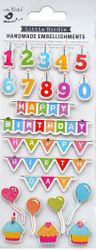 Birthday Bash, 3D Scrapbook stickers, 22/pk (Little Birdie)