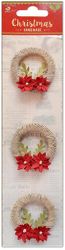 Blossom Wreath, Christmas 3/Pkg, scrapbook stickers (Little Birdie)<br><font color=red>25% off</font> 
