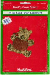 Gold'n Cross Stitch Ornament, Bear (Needleform)