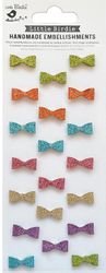 Bows, glitter, 3D Scrapbook stickers, 20/pk (Little Birdie)