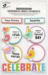 Celebrate, Birthday, 3D Scrapbook stickers, 7/pk (Little Birdie)<br><font color=red>25% off</font>