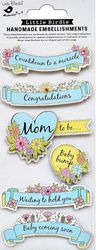Countdown to a Miracle, blue, 3D Scrapbook stickers, 6/pk (Little Birdie)