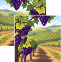 Locally Grown - Grape Vineyard, food & farm, double-sided scrapbook paper (Scrapbook Customs)