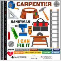Carpenter, Handyman Tools, scrapbook stickers (Scrapbook Customs)