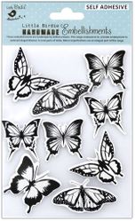 Joyful Flutter, butterflies, 3D Scrapbook stickers, 9/pk (Little Birdie)<br><font color=red>25% off</font>