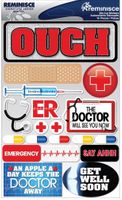 Doctor, Ouch! medical, 3-D scrapbook stickers, 6x4" (Reminisce) 