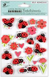 Ladybug Love, 3D Scrapbook stickers, 20/pk (Little Birdie)