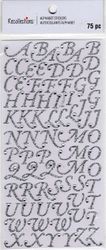 Alphabet, Silver glitter, scrapbook stickers 4x7" (Recollections) 
