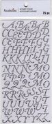 Alphabet, Silver glitter, scrapbook stickers 4x7" (Recollections) 