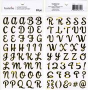 Alphabet, Gold foil, scrapbook stickers 4x7" (Recollections)