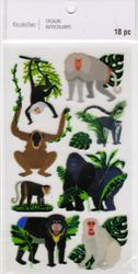 Apes & Monkeys, scrapbook stickers 4x7" (Recollections)