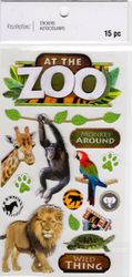 At the Zoo, scrapbook stickers 4x7" (Recollections)