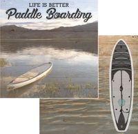 Life is Better Paddle Boarding, double-sided, sports scrapbook paper (Scrapbook Customs) 