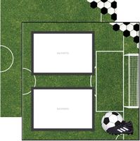 Soccer, Quick Page, right side, sports double-sided scrapbook paper (Scrapbook Customs)