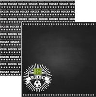 Soccer Chalkboard, double-sided, sports scrapbook paper (Scrapbook Customs) 