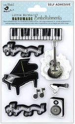 Musical Notes, 3D Scrapbook stickers, 9/pk (Little Birdie)<br><font color=red>25% off</font>