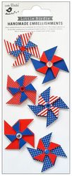 Old Glory Pinwheels, 3D Scrapbook stickers, 6/pk (Little Birdie) 