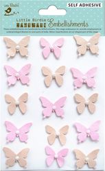 Peral Butterfly, Raspberry Ice, 3D Scrapbook stickers, 15/pk (Little Birdie)
