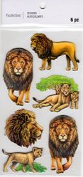 Lions, 3D scrapbook stickers 4x7" (Recollections)