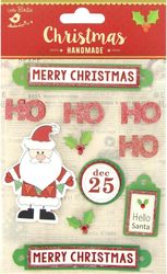 Santa, Christmas, 3D Scrapbook stickers, 11/pk (Little Birdie) 