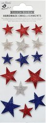 Shining Stars, glitter, 3D Scrapbook stickers, 11/pk (Little Birdie)