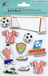 Soccer Performer, 3D Scrapbook stickers, 10/pk (Little Birdie)