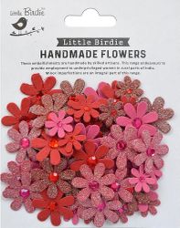 Sparkle Florettes Paper Flowers, Candy Mix, 80/Pkg (Little Birdie)