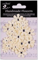 Sparkle Florette Paper Flowers, Ivory Pearl, 30/Pkg, scrapbook stickers (Little Birdie)<br><font color=red>25% off</font> 