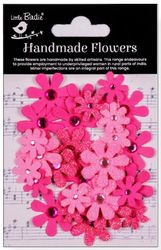 Sparkle Florettes Paper Flowers, Precious Pink, 30/Pkg, scrapbook stickers (Little Birdie)<br><font color=red>25% off</font> 