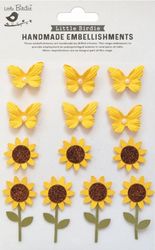 Sunny Delight, flowers, 3D Scrapbook stickers, 13/pk (Little Birdie)<br><font color=red>25% off</font>