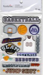 Basketball, 3D scrapbook stickers 4x7" (Recollections)
