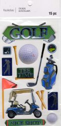Golf, 3D scrapbook stickers 4x7" (Recollections)