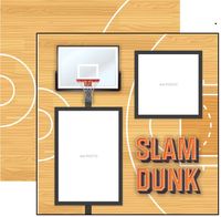 Basketball, Quick Page, right side, sports double-sided scrapbook paper (Scrapbook Customs)