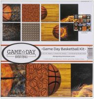 Game Day - Basketball Collection Kit, 8 double-sided scrapbook papers & sticker sheet (Reminisce)