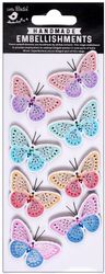 Vivid Butterflies, 3D Scrapbook stickers, 8/pk (Little Birdie)<br><font color=red>25% off</font>