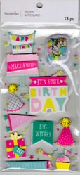 Birthday Girl, 3D scrapbook stickers 4x7" (Recollections)